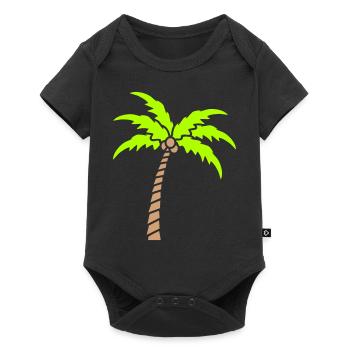 Palm Tree Island Tree Plage Vacances Noix de Mer Cool - Body à manches courtes Premium Bébé - noir - Devant