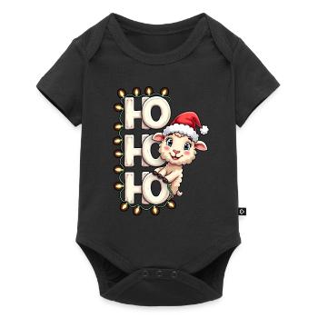 ho ho ho - schaf spruch - Weihnachtshemd - Baby Premium Kurzarmbody - Schwarz - Vorne