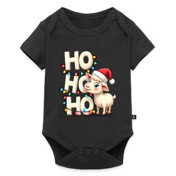 ho ho ho schaf spruch weihnachts hemden für männer - Baby Premium Kurzarmbody - Schwarz - Vorne