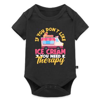 Thérapie des amateurs de crème glacée Fun - Body à manches courtes Premium Bébé - noir - Devant