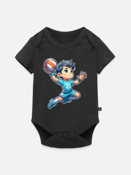 Handball Handballer - Baby Premium Kurzarmbody - Schwarz