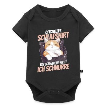 Chemise de nuit officielle - Chaton mignon avec couverture - Body à manches courtes Premium Bébé - noir - Devant