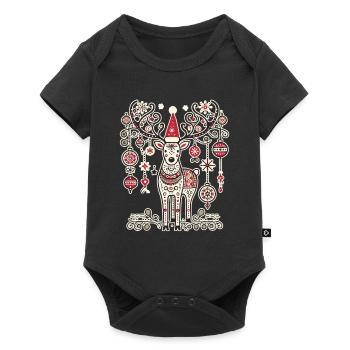 Christmas Vintage Reindeer Magic - Baby Premium short-sleeve bodysuit - black - Front