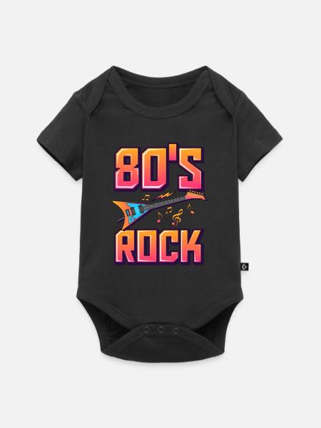80 s rock / 80er Jahre Rock - Baby Premium Kurzarmbody - Schwarz