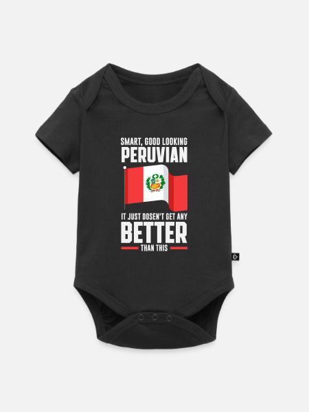 Peru Peruaner Geschenk - Baby Premium Kurzarmbody - Schwarz