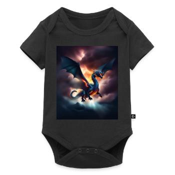 Dragon cool volant au-dessus des nuages - Body à manches courtes Premium Bébé - noir - Devant