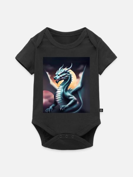 Grauer Drache - Baby Premium Kurzarmbody - Schwarz