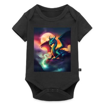 Dragon magique - Body à manches courtes Premium Bébé - noir - Devant