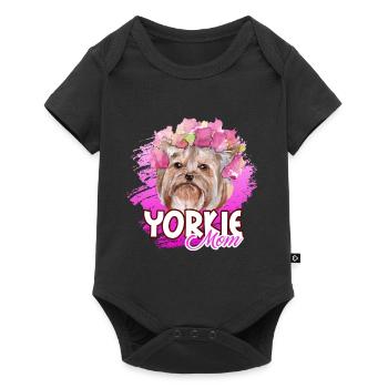 Funny Yorkie Mom - Baby Premium short-sleeve bodysuit - black - Front