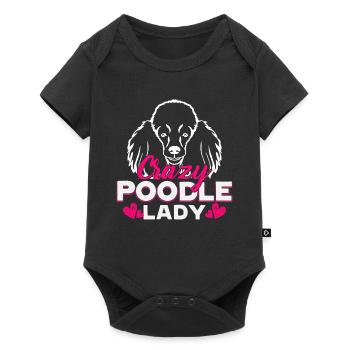 Crazy Poodle Lady - Baby Premium short-sleeve bodysuit - black - Front