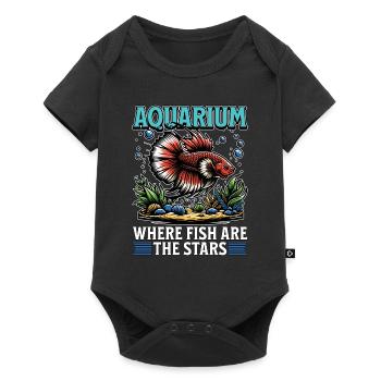 Aquarium où les poissons sont les étoiles Aquaculture - Body à manches courtes Premium Bébé - noir - Devant