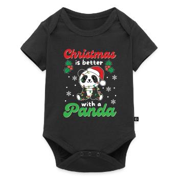 Noël, c’est mieux avec un panda - Body à manches courtes Premium Bébé - noir - Devant