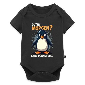 Good morning very thin Penguin morning grouches - Baby Premium short-sleeve bodysuit - black - Front