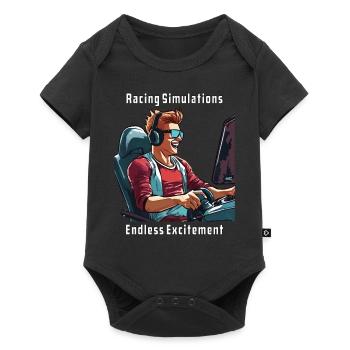 Racing Simulations, Endless Excitement - Baby Premium short-sleeve bodysuit - black - Front