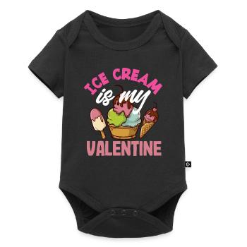La crème glacée est ma Saint-Valentin pour la glace - Body à manches courtes Premium Bébé - noir - Devant