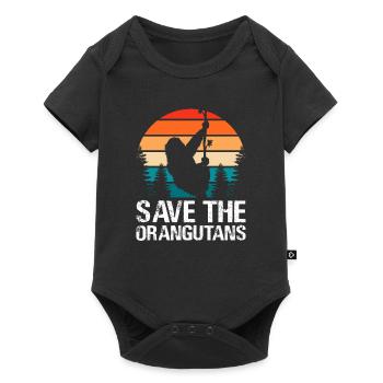Save The Orangutans - Retro Orangutan - Baby Premium short-sleeve bodysuit - black - Front