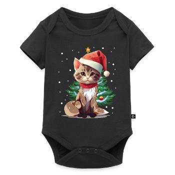 Cats Christmas Pets Santa Claus - Baby Premium short-sleeve bodysuit - black - Front