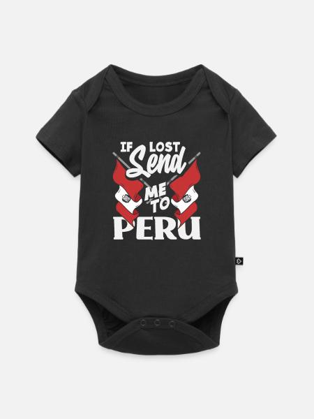 Peru Peruaner Geschenk - Baby Premium Kurzarmbody - Schwarz