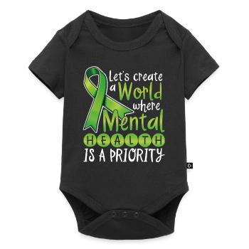 Let's Create A World where mental health is a - Baby Premium short-sleeve bodysuit - black - Front