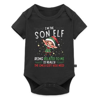 Je suis le fils elfe - Look partenaire de Noël - Body à manches courtes Premium Bébé - noir - Devant