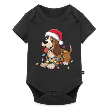 Coonhound Noël Lumières Noël Chiens Cadeaux pour hommes - Body à manches courtes Premium Bébé - noir - Devant