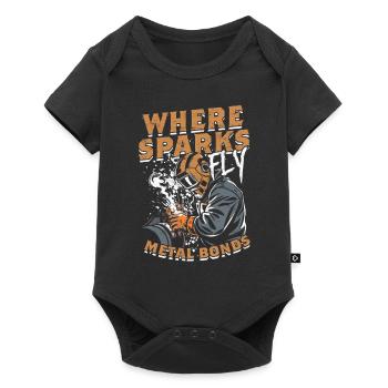 Schweißer Where Sparks Fly Metal Bonds - Baby Premium Kurzarmbody - Schwarz - Vorne