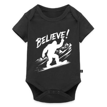 Sasquatch Bigfoot Snowboard Snowboarder - Baby Premium short-sleeve bodysuit - black - Front