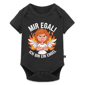 Mir Egal! Ich Bin Ein Engel Lustiges Sarkasmus - Baby Premium Kurzarmbody - Schwarz - Vorne