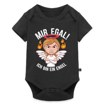 Mir Egal! Ich Bin Ein Engel Lustiges Sarkasmus - Baby Premium Kurzarmbody - Schwarz - Vorne