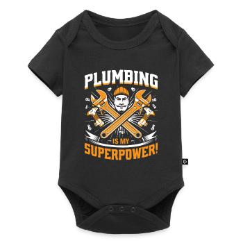 La plomberie est mon superpouvoir ! - Body à manches courtes Premium Bébé - noir - Devant