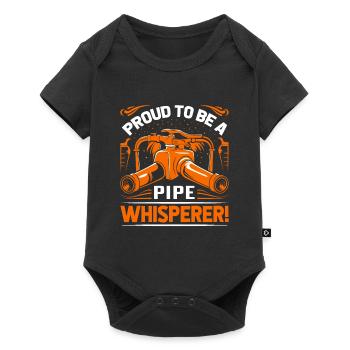 Proud to be a pipe whisperer! - Baby Premium short-sleeve bodysuit - black - Front