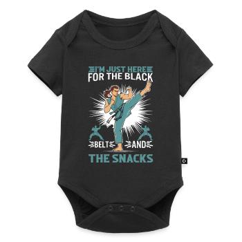 I’m just here for the black belt and the snacks! - Baby Premium short-sleeve bodysuit - black - Front