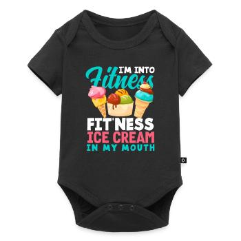 Fitness amateur de crème glacée disant design - Body à manches courtes Premium Bébé - noir - Devant