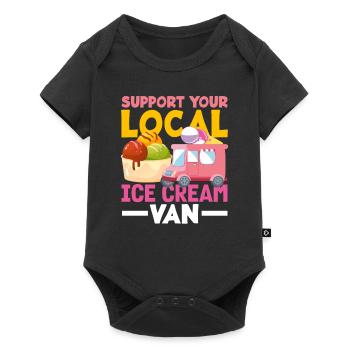 Soutenez votre amateur de glaces Van - Body à manches courtes Premium Bébé - noir - Devant