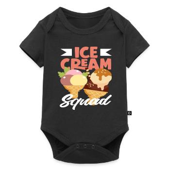 Eiscreme Squad Für Eiscreme Liebhaber - Baby Premium Kurzarmbody - Schwarz - Vorne