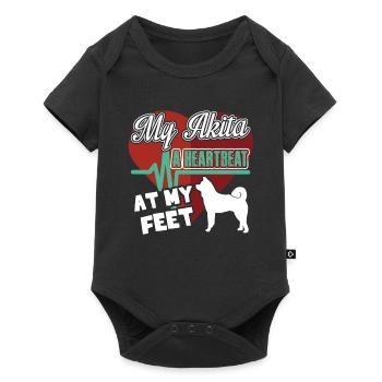 My Akita A Heartbeat At My Feet - Baby Premium short-sleeve bodysuit - black - Front