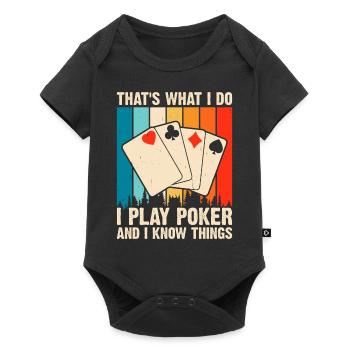 Poker Card Game Gambling Funny Poker Gambler - Baby Premium short-sleeve bodysuit - black - Front