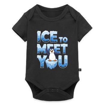 Pinguin To Meet You für Pinguin Fan - Baby Premium Kurzarmbody - Schwarz - Vorne