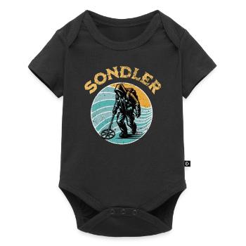 Sondeln Metalldetektor - Baby Premium Kurzarmbody - Schwarz - Vorne