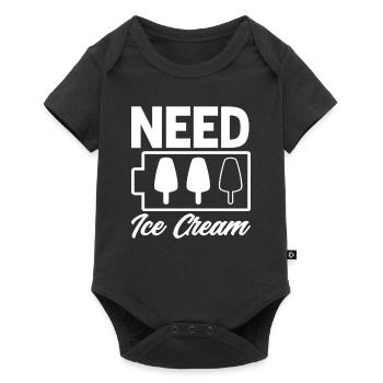 Les amateurs de crème glacée ont besoin de crème glacée - Body à manches courtes Premium Bébé - noir - Devant