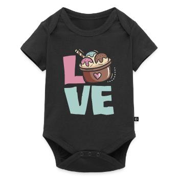 L’amour de la crème glacée pour les amateurs de crème glacée - Body à manches courtes Premium Bébé - noir - Devant
