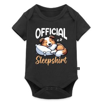 Official Sleeper Collie Lover Sleeps - Baby Premium short-sleeve bodysuit - black - Front