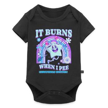 Winter Edition "It Burns when i Pee"! sarkastisch - Baby Premium Kurzarmbody - Schwarz - Vorne