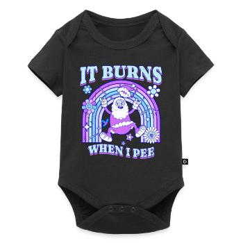 Winter Edition "It Burns when i Pee"! sarkastisch - Baby Premium Kurzarmbody - Schwarz - Vorne