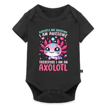 Axolotl Mignon Amphibien Amoureux des animaux Otaku - Body à manches courtes Premium Bébé - noir - Devant