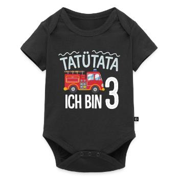 3e anniversaire de la brigade de pompiers de Tatütata - Body à manches courtes Premium Bébé - noir - Devant