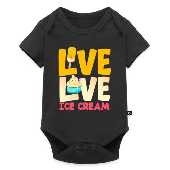 Live Love Cream pour les amateurs de glaces - Body à manches courtes Premium Bébé - noir - Devant