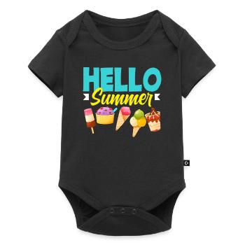 Hello Summer Cream Lover Design - Baby Premium short-sleeve bodysuit - black - Front