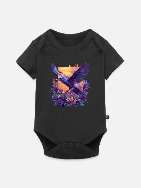 Krähen Krähe - Baby Premium Kurzarmbody - Schwarz