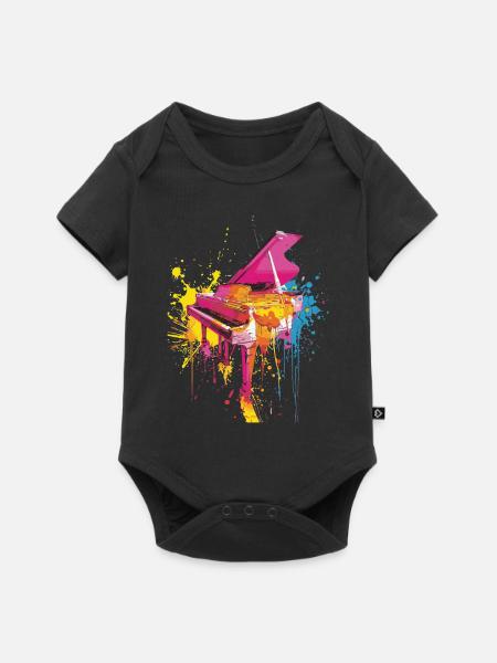 Klavier - Baby Premium Kurzarmbody - Schwarz